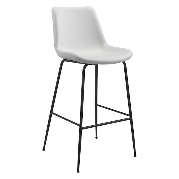 Homeroots Top Shelf Modern Rugged Bar Chair White & Black 396392 - main
